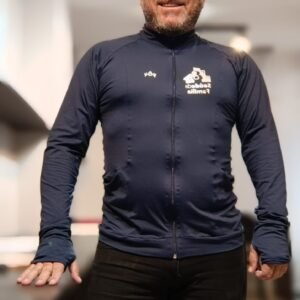 Casaco Masculino UV 50+ com luvas, logo e identificação profissional